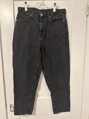 & Denim Black Loose Mom Jeans Ultra High Waist Size 10 Women’s